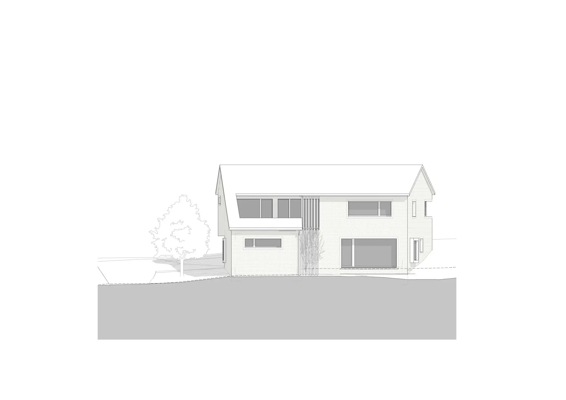 26_Neubau_Einfamilienhaus Teilerrüfeweg Rofels Maienfeld_Ansicht West